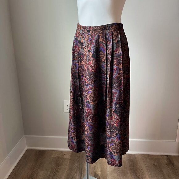 90's Paisley rayon skirt - Picture 2 of 10